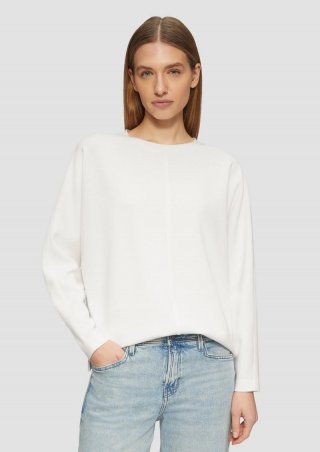 s.Oliver Sweatshirt aus Scuba mit Fledermausärmeln - ecru