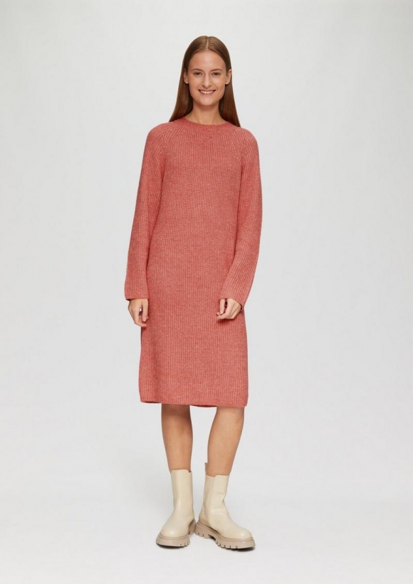 s.Oliver Strickkleid mit Raglanärmeln - papaya