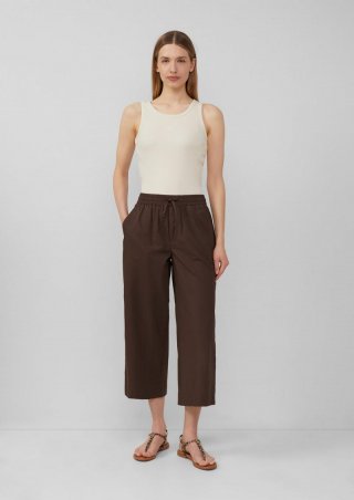 s.Oliver Leichte Culotte aus Baumwollmix im Relaxed Fit - mokka