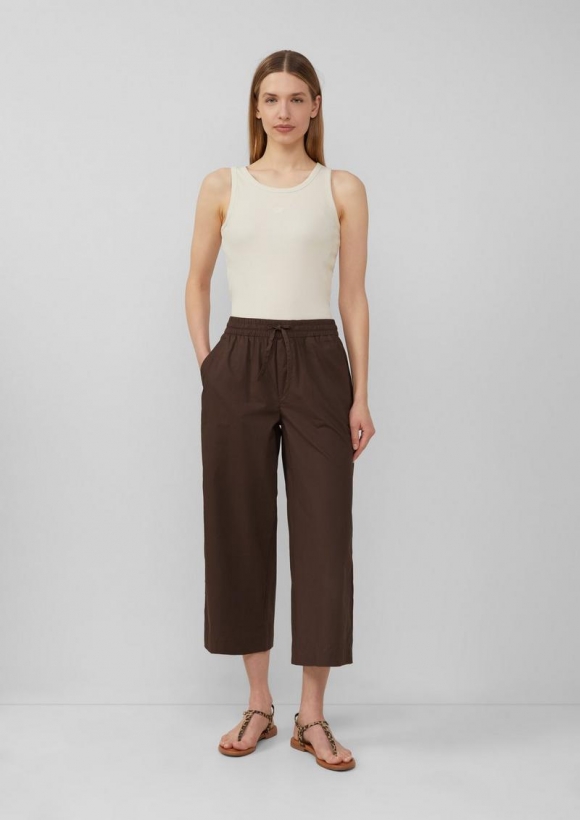 s.Oliver Leichte Culotte aus Baumwollmix im Relaxed Fit - mokka
