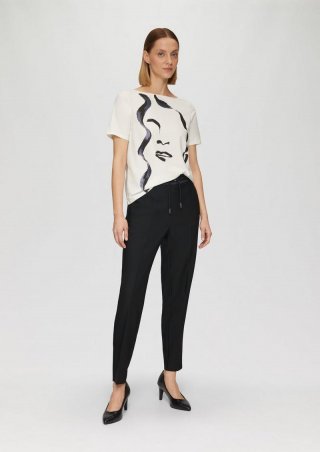 s.Oliver Jogpants mit Satin-Bund aus Viskose-Mix - schwarz
