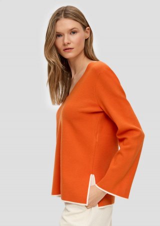 s.Oliver Strickpullover aus Viskosemix - orange
