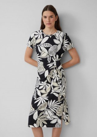 s.Oliver Jersey-Kleid mit Knotendetail - schwarz