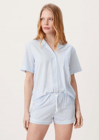 s.Oliver Pyjamashorts mit Streifenprint - ozeanblau