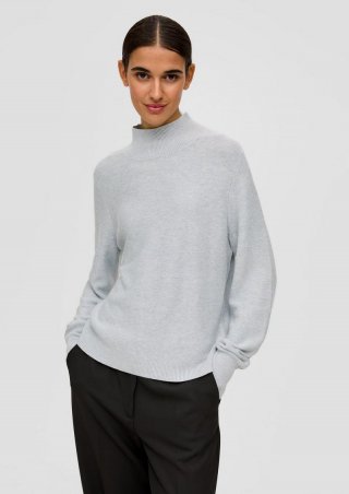 s.Oliver Feinstrickpullover aus Viskosemix - taubengrau