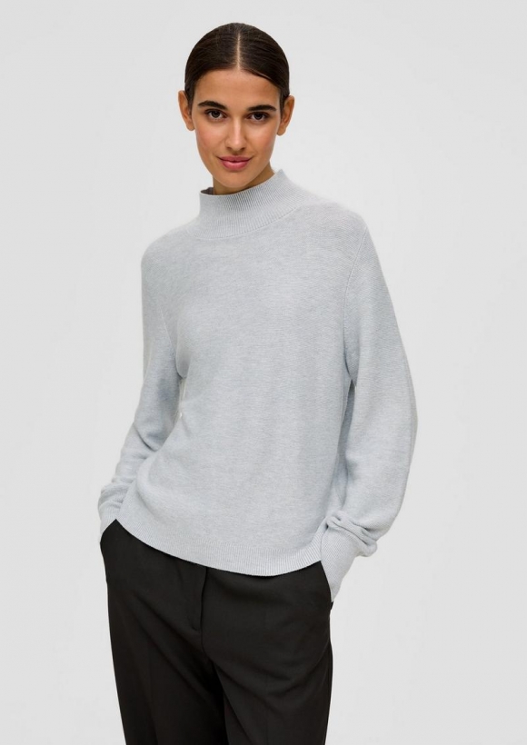 s.Oliver Feinstrickpullover aus Viskosemix - taubengrau