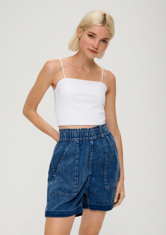 s.Oliver Jeans-Shorts Paper Bag / Relaxed Fit / High Rise / Semi Wide Leg - royalblau