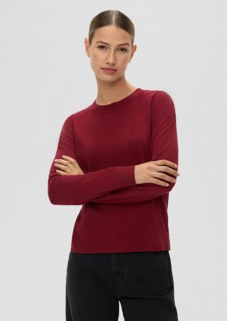 s.Oliver Feinstrickpullover aus Viskosemix - rubinrot