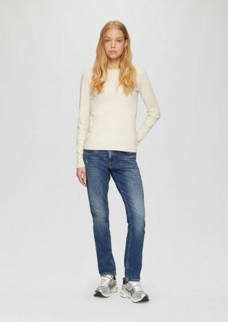 s.Oliver Jeans Catie / Slim Fit / Mid Rise / Slim Leg / Used-Effekt - blau