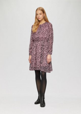 s.Oliver Leichtes Chiffonkleid mit All-over-Print - zartrosa