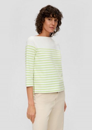 s.Oliver Strickpullover aus Baumwollstretch - limettengrün