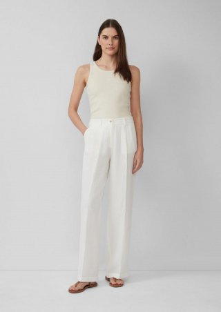 s.Oliver Wide-Leg-Hose aus Musselin - ecru