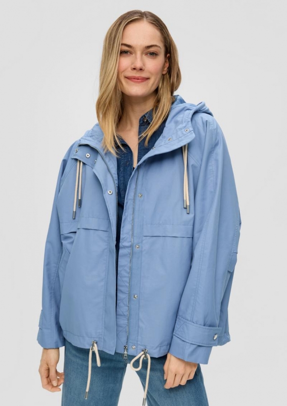 s.Oliver Kapuzenjacke mit Garment Wash - blassblau