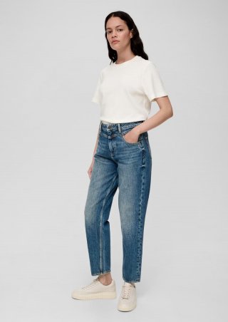 s.Oliver Ankle-Jeans Mom / Relaxed Fit / High Rise / Tapered Leg - royalblau