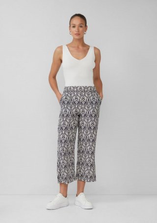 s.Oliver Culotte aus Viskose mit All-over-Print - navy