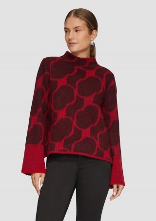 s.Oliver Kuscheliger Pullover mit Jacquard-Muster - bordeaux