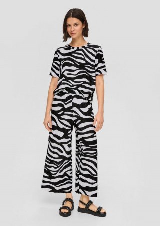 s.Oliver Jersey-Hose mit elastischem Bund - schwarz