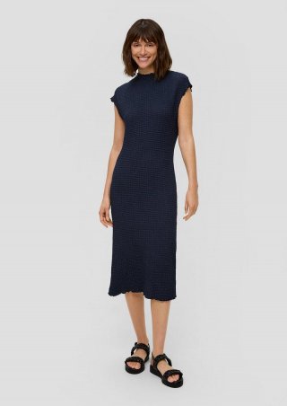s.Oliver Midikleid aus Jersey im Slim Fit - tiefblau