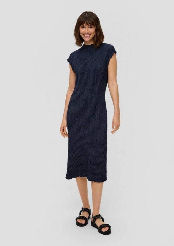 s.Oliver Midikleid aus Jersey im Slim Fit - tiefblau