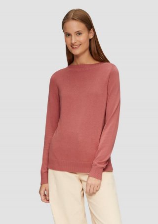 s.Oliver Strickpullover mit U-Boot-Ausschnitt - papaya