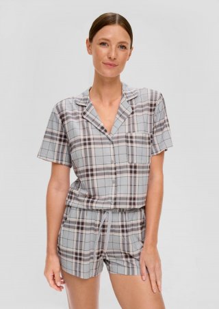 s.Oliver Kurzes Pyjama-Set aus Viskose-Baumwollmix - hellblau