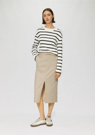 s.Oliver Midirock aus Twill mit Gürtel und Schlitz - sandstein