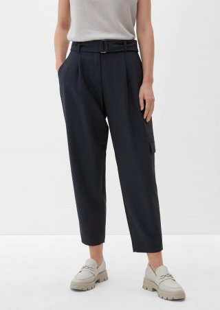 s.Oliver Stoffhose mit Banana Leg - navy