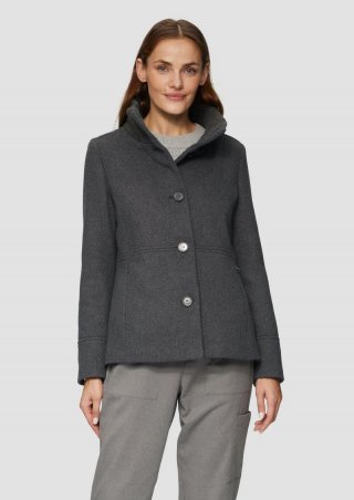 s.Oliver Twilljacke mit Strick-Stehkragen und Eingrifftaschen - dunkelgrau