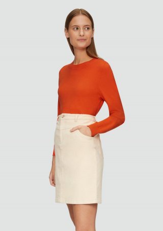 s.Oliver Strickpullover mit Rundhalsausschnitt - orange