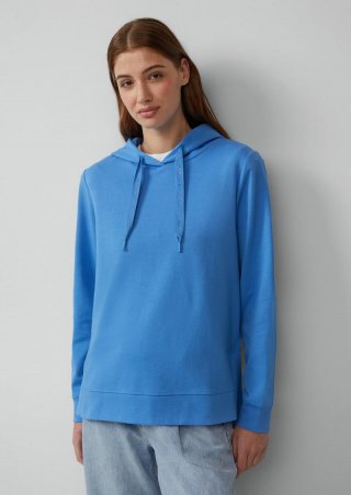 s.Oliver Weiches Kapuzensweatshirt mit seitlichen Schlitzen - royalblau