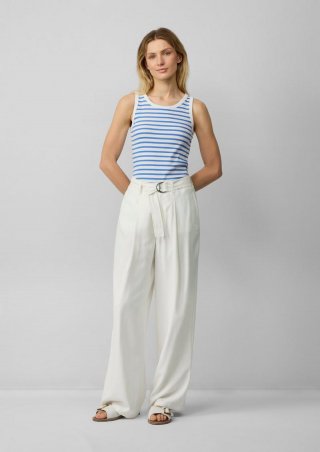 s.Oliver Wide-Leg-Hose aus Viskosemix mit Stoffgürtel - creme