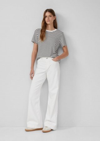 s.Oliver Jeans Suri / Regular Fit / Mid Rise / Wide Leg - weiß