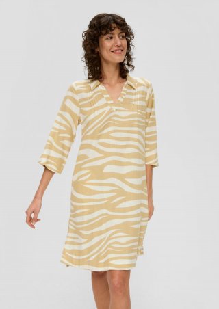 s.Oliver Kurzes Leinenkleid - beige