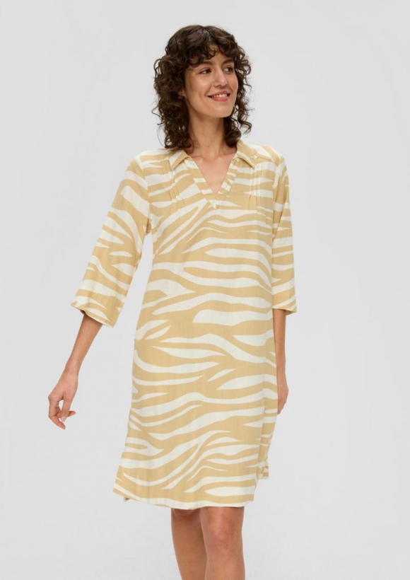s.Oliver Kurzes Leinenkleid - beige