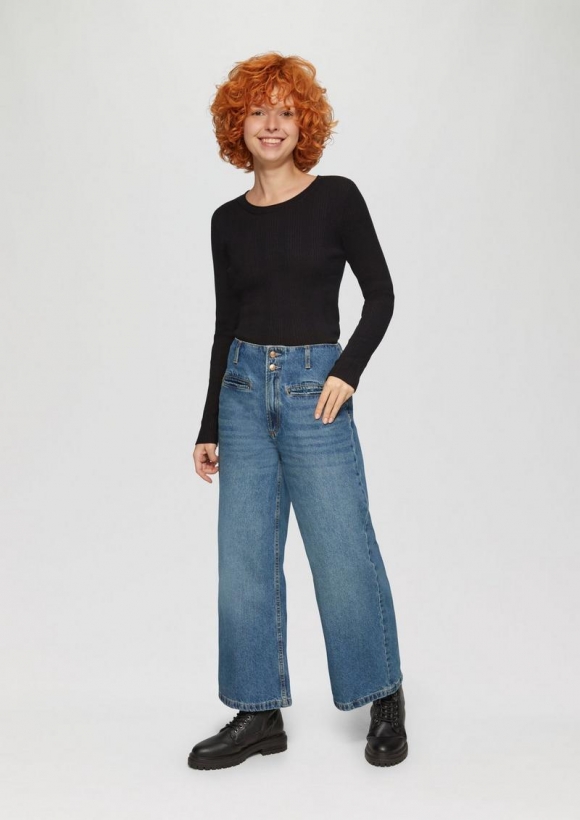 s.Oliver Culotte-Jeans Catie / Slim Fit / High Rise / Wide Leg - blau