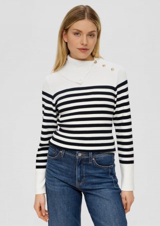 s.Oliver Strickpullover mit Ringelmuster - ecru