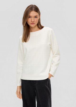 s.Oliver Sweatshirt mit Musterstruktur - ecru