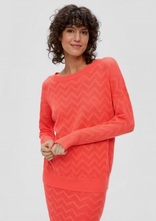 s.Oliver Pullover mit Ajourmuster - koralle