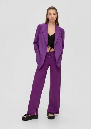 s.Oliver Jeans Catie / Slim Fit / High Rise / Wide Leg - lila