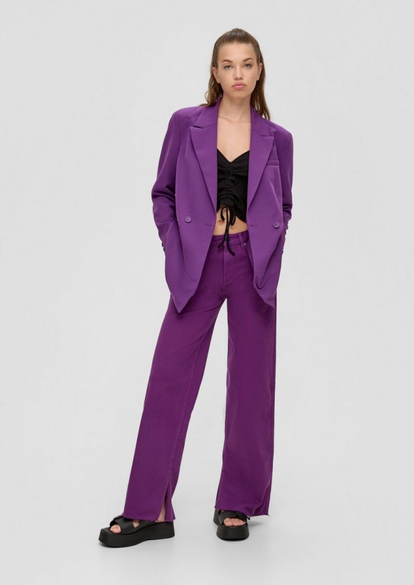 s.Oliver Jeans Catie / Slim Fit / High Rise / Wide Leg - lila
