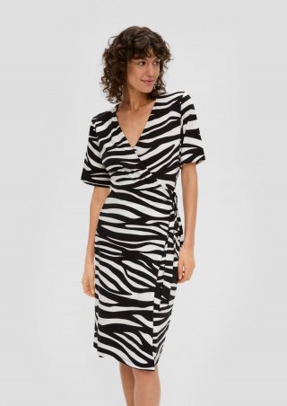 s.Oliver Kleid mit V-Ausschnitt - schwarz