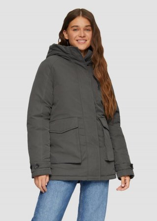 s.Oliver Gefütterte Jacke mit Kapuze - anthrazit