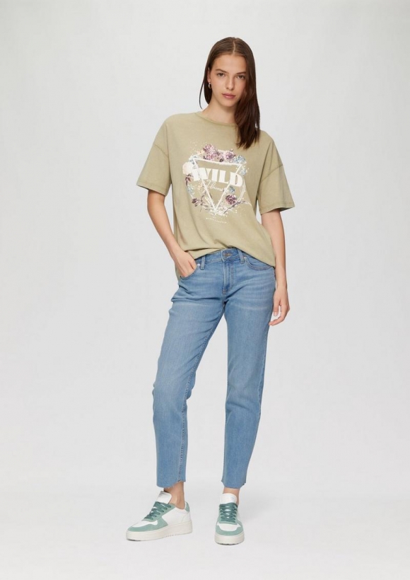 s.Oliver Cropped-Jeans Catie / Slim Fit / Mid Rise / Straight Leg - blau