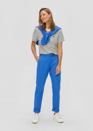 s.Oliver Regular: Chinohose mit Gürtel - royalblau
