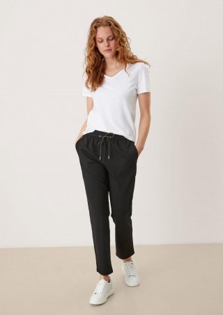 s.Oliver Regular Fit: Interlock-Jogpants - schwarz