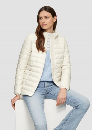s.Oliver Leichte Steppjacke mit abnehmbarer Kapuze - wollweiß