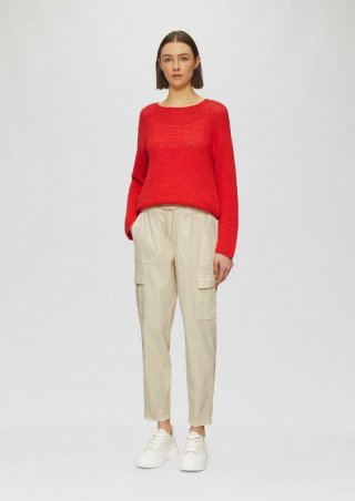 s.Oliver Strukturierte Jogpants mit Cargo-Taschen aus Viskosemix - beige