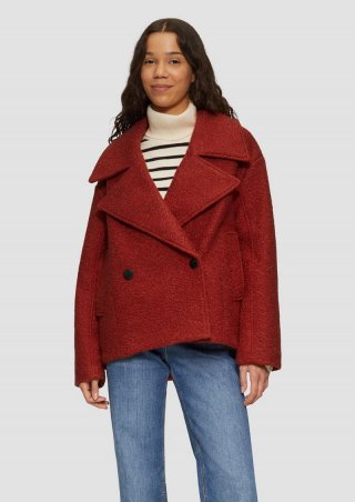 s.Oliver Oversized Cabanjacke aus Bouclé - rot