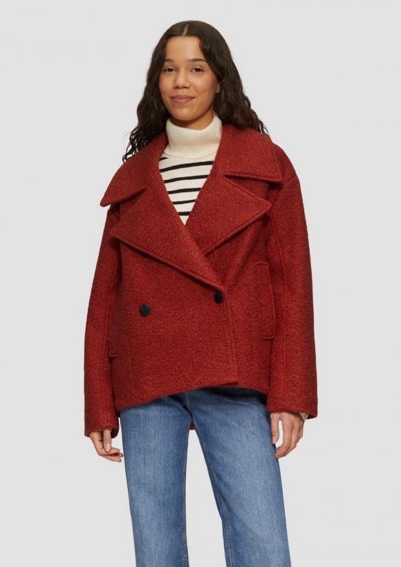 s.Oliver Oversized Cabanjacke aus Bouclé - rot