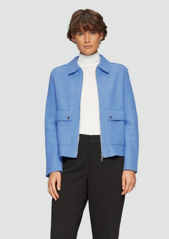 s.Oliver Jacke aus Wollmix im Relaxed Fit mit aufgesetzten Taschen - royalblau